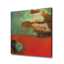 Load image into Gallery viewer, "Time" 48"X48" on linen mixed media, Copper patina, enamel, acrylic