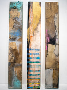 Abstract 72"X12" on wood panel #222 mixed media Townley