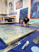 Load image into Gallery viewer, “Dial” Shane Townley contemporary modern abstract 110&quot;X60&quot; Framed Mixed Media on canvas
