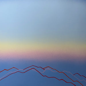 Mountain Range 1 - 48"X48" Acrylic and Oil Crayons 2025