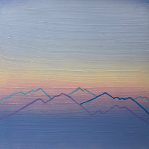 Mountain Range 2 - 48"X48" Acrylic and Oil Crayons 2025