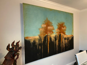 "TREE OILS" 84"X60"  Oil on Canvas Art Painting Signed by Contemporary artist Shane Townley